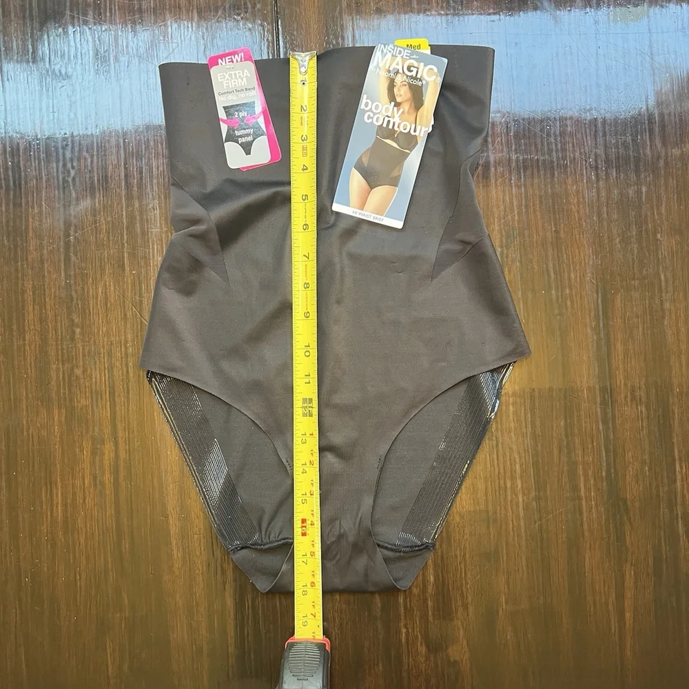 Naomi & Nicole Body Shaper Shapewear Black Women's Size Medium 2ply Tummy Panel